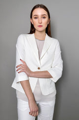 Fabiana Filippi Slim Fit Knit Blazer in White