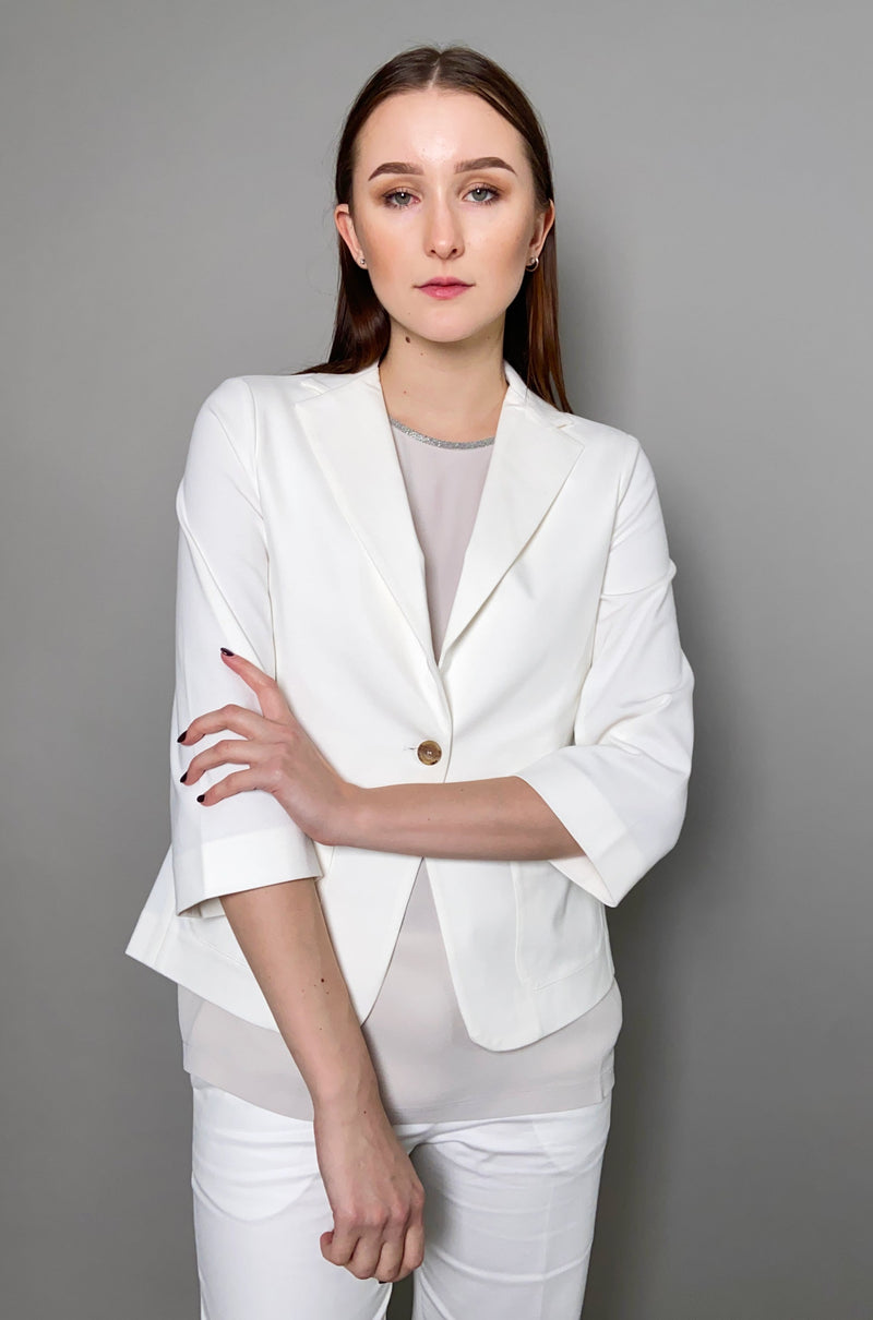 Fabiana Filippi Slim Fit Knit Blazer in White