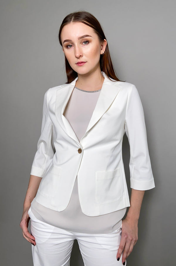 Fabiana Filippi Slim Fit Knit Blazer in White