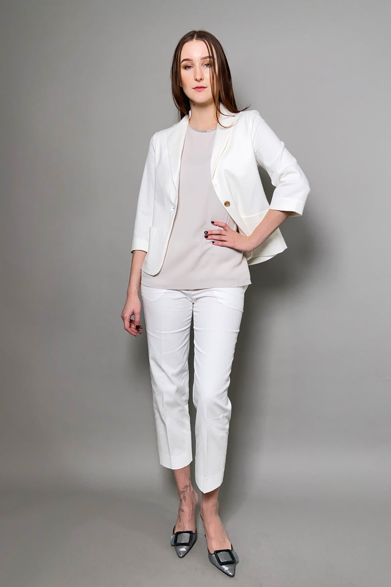 Fabiana Filippi Slim Fit Knit Blazer in White