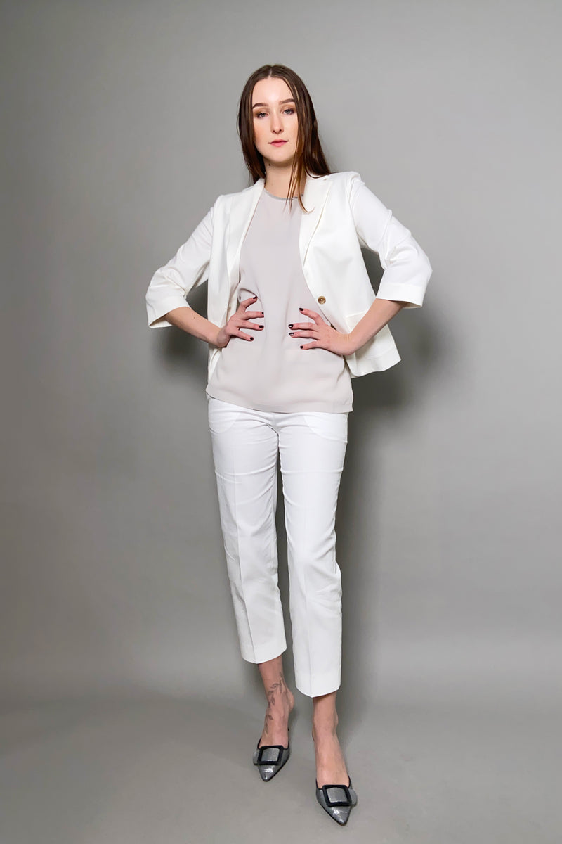 Fabiana Filippi Slim Fit Knit Blazer in White