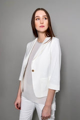 Fabiana Filippi Slim Fit Knit Blazer in White