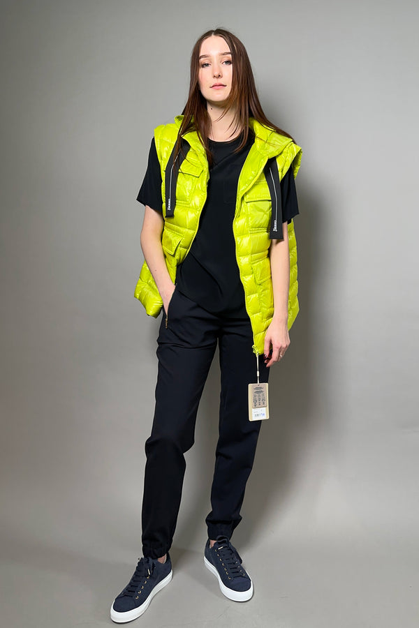 Herno New Arrivals Ultralight Padded Hooded Vest in Acid Green - Ashia Mode