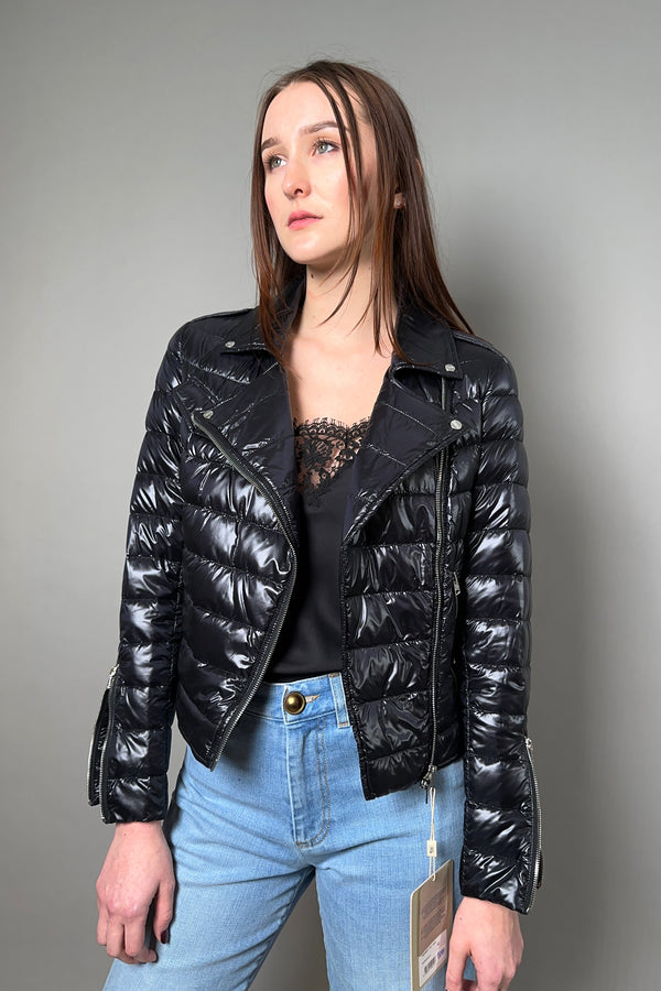 Herno New Arrivals Black Padded Motorcycle Jacket - Ashia Mode