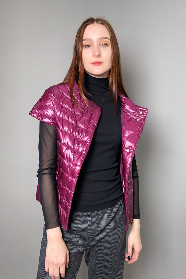 Herno New Arrivals Ultralight Cap Sleeve Jacket in Purple - Ashia Mode