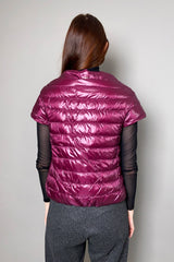 Herno New Arrivals Ultralight Cap Sleeve Jacket in Purple - Ashia Mode