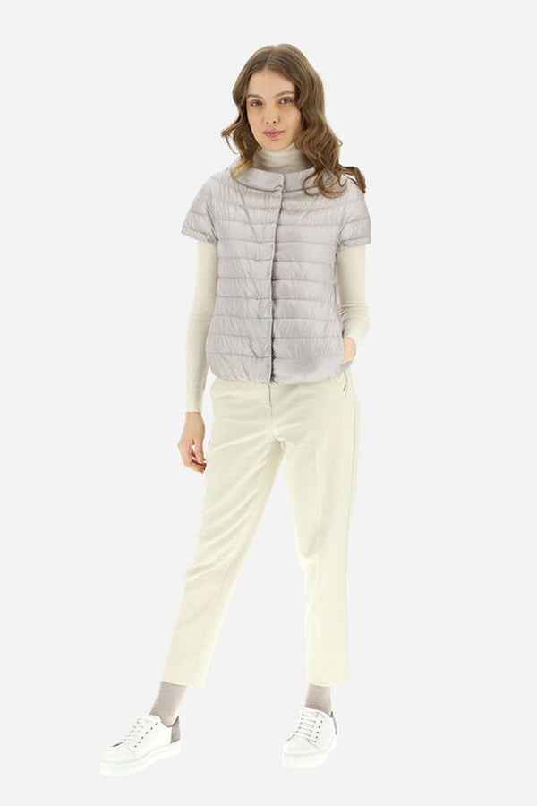 Herno New Arrivals Ultralight Cap Sleeve Jacket in Grey Pearl - Ashia Mode