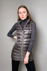 Herno New Arrivals Slim Nylon Ultralight Puffer Vest in Slate - Ashia Mode