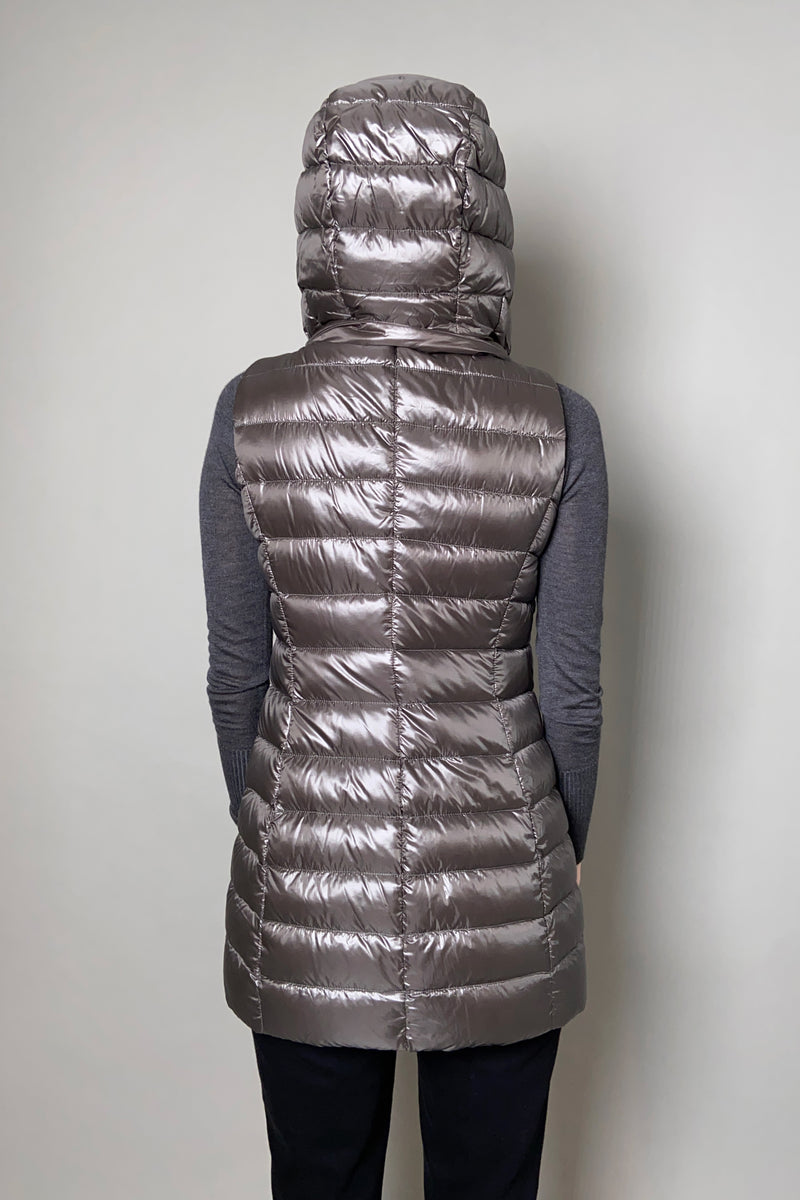 Herno New Arrivals Slim Nylon Ultralight Puffer Vest in Slate - Ashia Mode