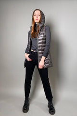 Herno New Arrivals Slim Nylon Ultralight Puffer Vest in Slate - Ashia Mode