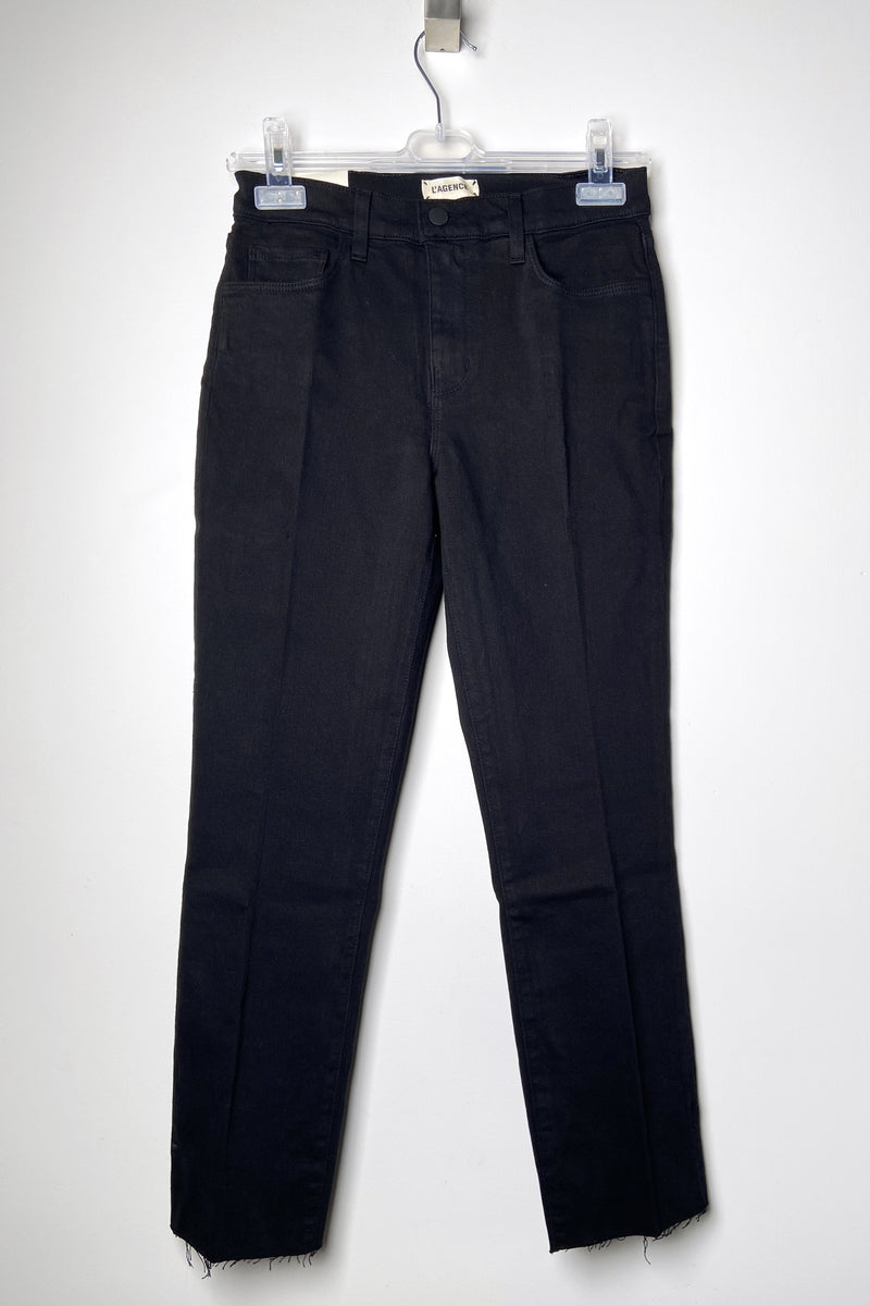 L'Agence "Sada" Black Straight Cut Jeans - Ashia Mode