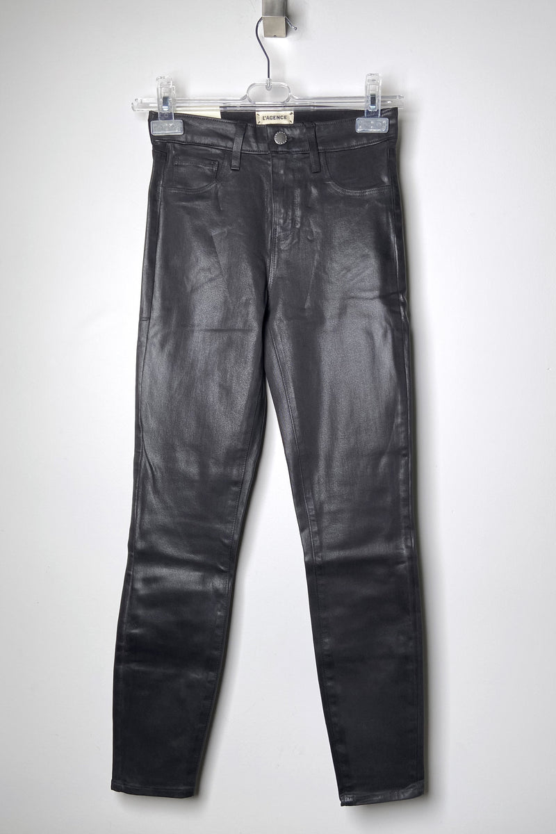 L'Agence "Greystone" Margot Coated Grey Jeans - Ashia Mode