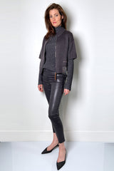 L'Agence "Greystone" Margot Coated Grey Jeans - Ashia Mode