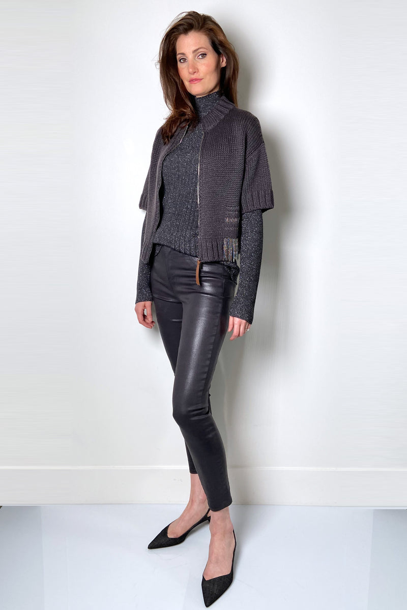 L'Agence "Greystone" Margot Coated Grey Jeans - Ashia Mode
