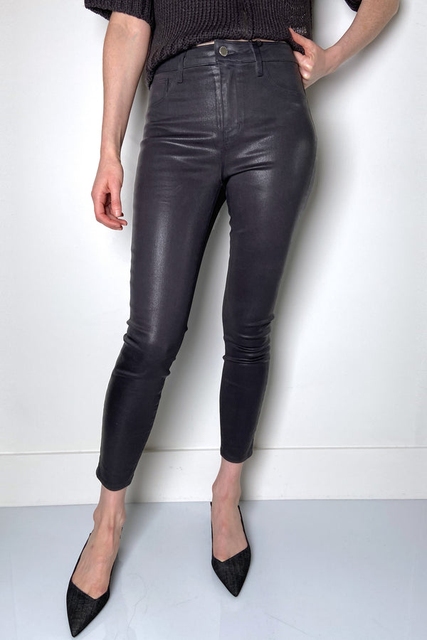 L'Agence "Greystone" Margot Coated Grey Jeans - Ashia Mode