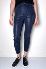 L'Agence "Navy" Margot Coated Jeans - Ashia Mode