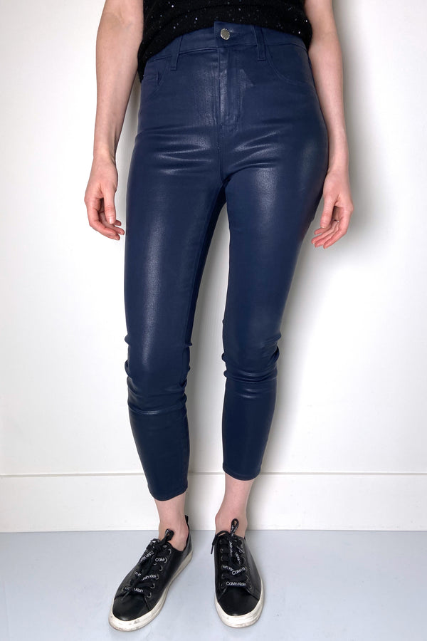 L'Agence "Navy" Margot Coated Jeans - Ashia Mode