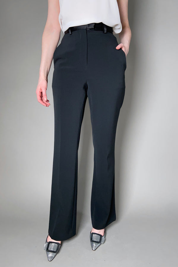 Lorena Antoniazzi Twill Pants with Slight Flare in Black