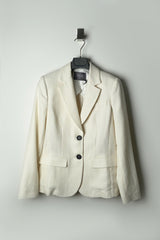 Lorena Antoniazzi Striped Linen Blazer in Creamy White