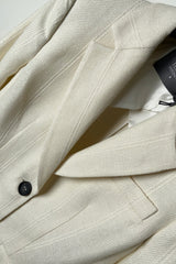 Lorena Antoniazzi Striped Linen Blazer in Creamy White