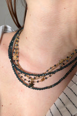 Lorena Antoniazzi Short Multi Strand Chain Necklace in Navy Blue