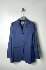 Lorena Antoniazzi Linen Boyfriend Blazer in Dark Blue