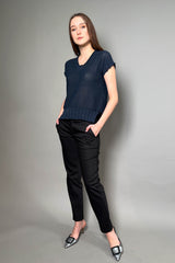 Lorena Antoniazzi Cotton Techno Pants with Cuff in Black