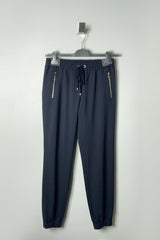 Lorena Antoniazzi Light Wool Jogger Pants in Dark Navy