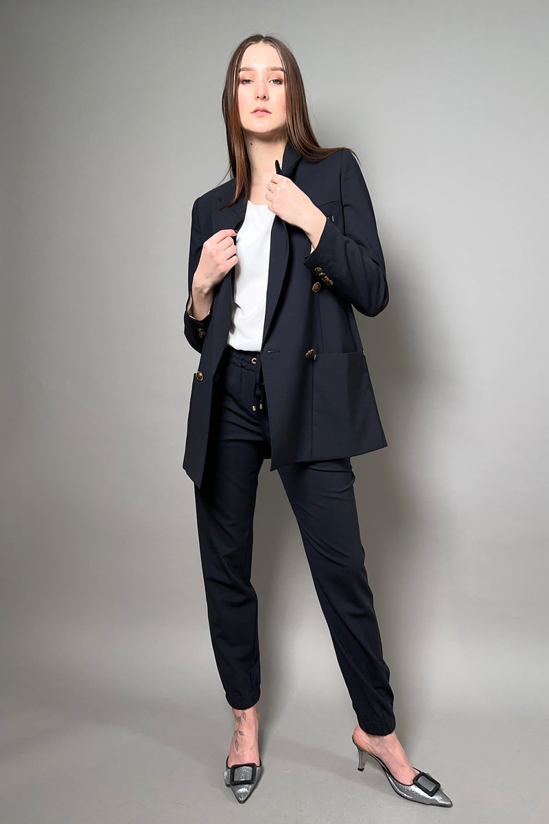 Lorena Antoniazzi Boyfriend Blazer with Statement Buttons in Dark Navy