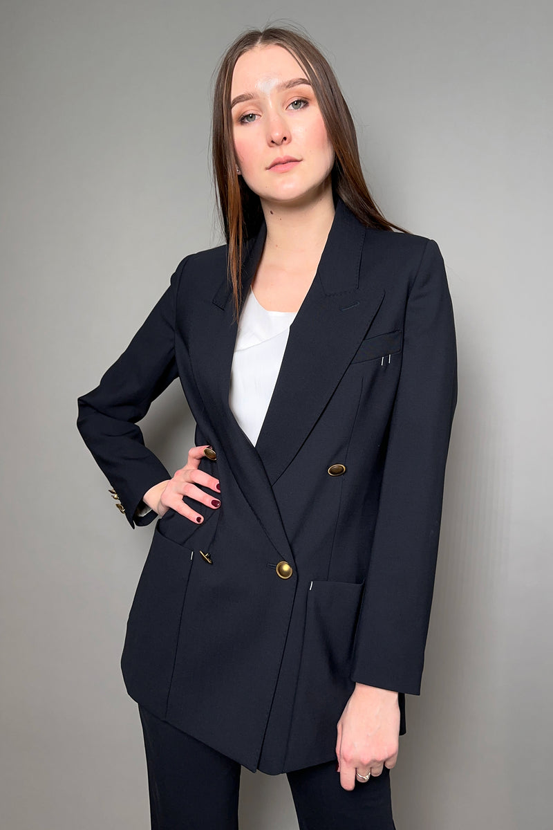 Lorena Antoniazzi Boyfriend Blazer with Statement Buttons in Dark Navy