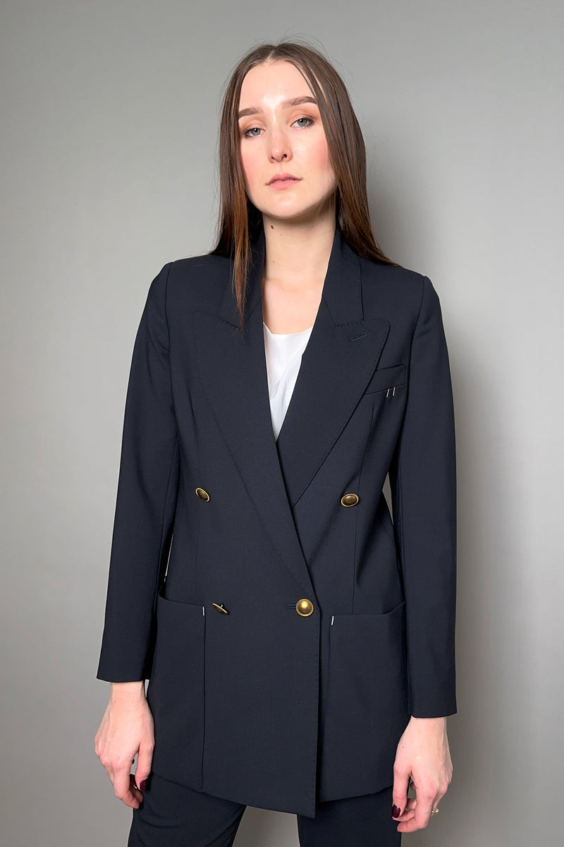 Lorena Antoniazzi Boyfriend Blazer with Statement Buttons in Dark Navy