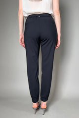 Lorena Antoniazzi Light Wool Jogger Pants in Dark Navy