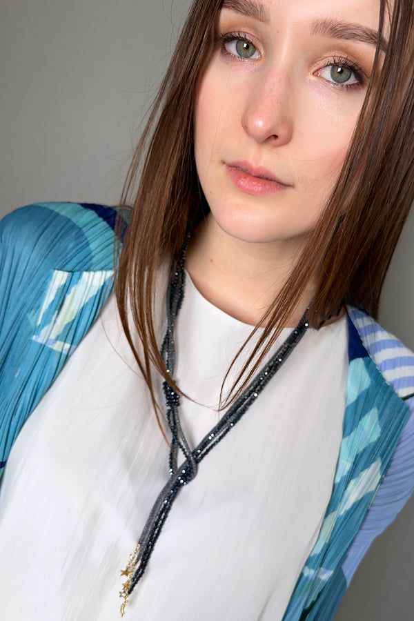 Lorena Antoniazzi Multi Strand Lariat Necklace in Midnight Blue