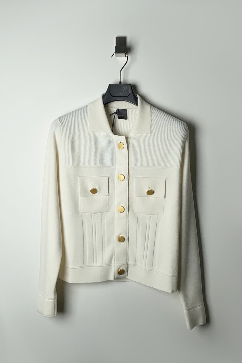 Lorena Antoniazzi Knit Jacket in Creamy White