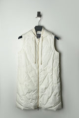 Lorena Antoniazzi Padded Vest with Hood in Creamy White