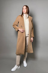 Marella Ribbed Robe Coat in Camel - Ashia Mode