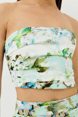 Marella Floral Patterned Crop Top - Ashia Mode
