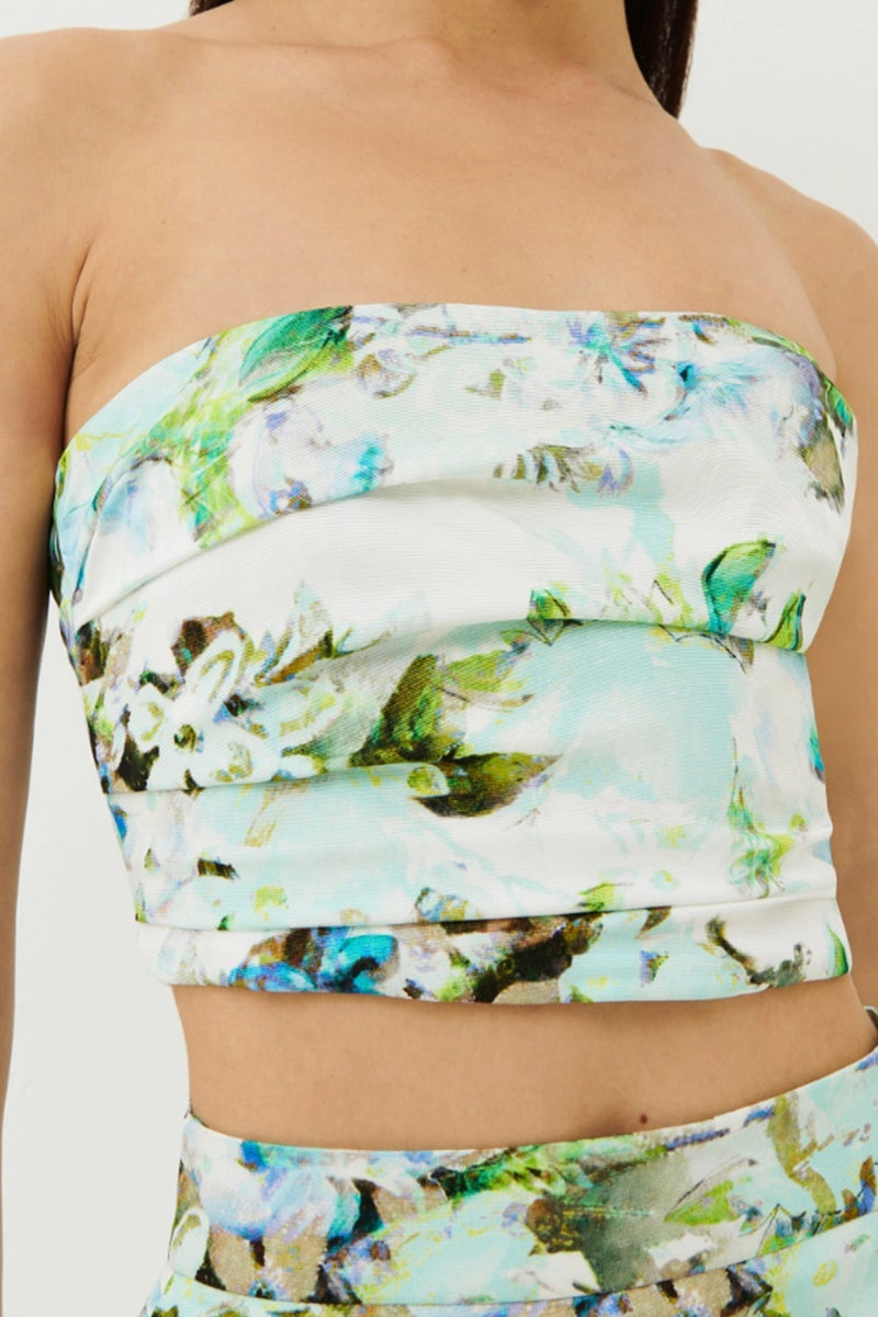 Marella Floral Patterned Crop Top - Ashia Mode