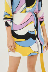 Marella Patterned Mini Skirt in Multi-Colour - Ashia Mode