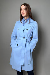 Marella Double Breasted Trench Coat in Pale Blue - Ashia Mode