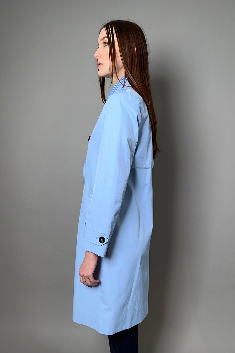 Marella Double Breasted Trench Coat in Pale Blue - Ashia Mode