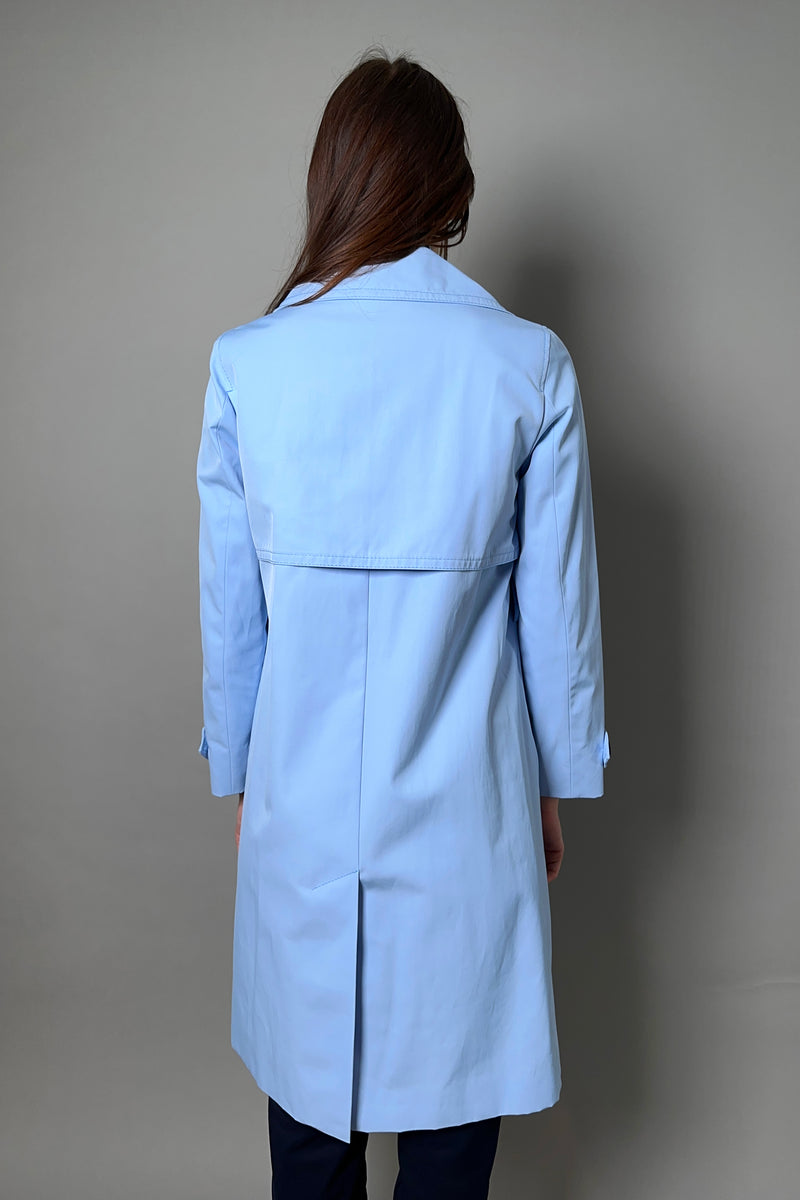 Marella Double Breasted Trench Coat in Pale Blue - Ashia Mode