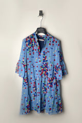 Marella Polka-Dot Chiffon Tier Dress in Multi Colour - Ashia Mode