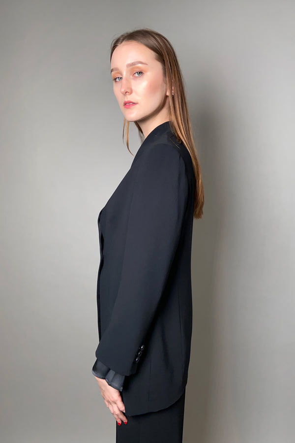 Marella Long V-Neck Blazer in Black - Ashia Mode