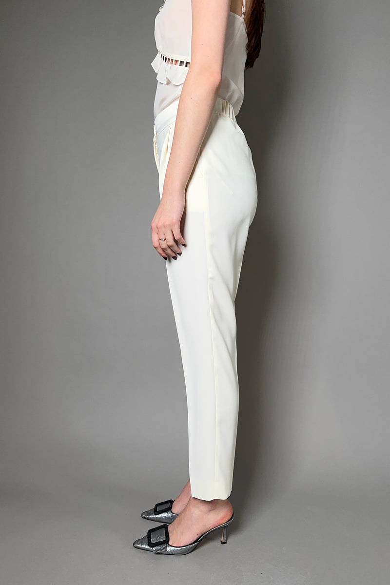 Marella Straight Leg Trousers in Cream - Ashia Mode