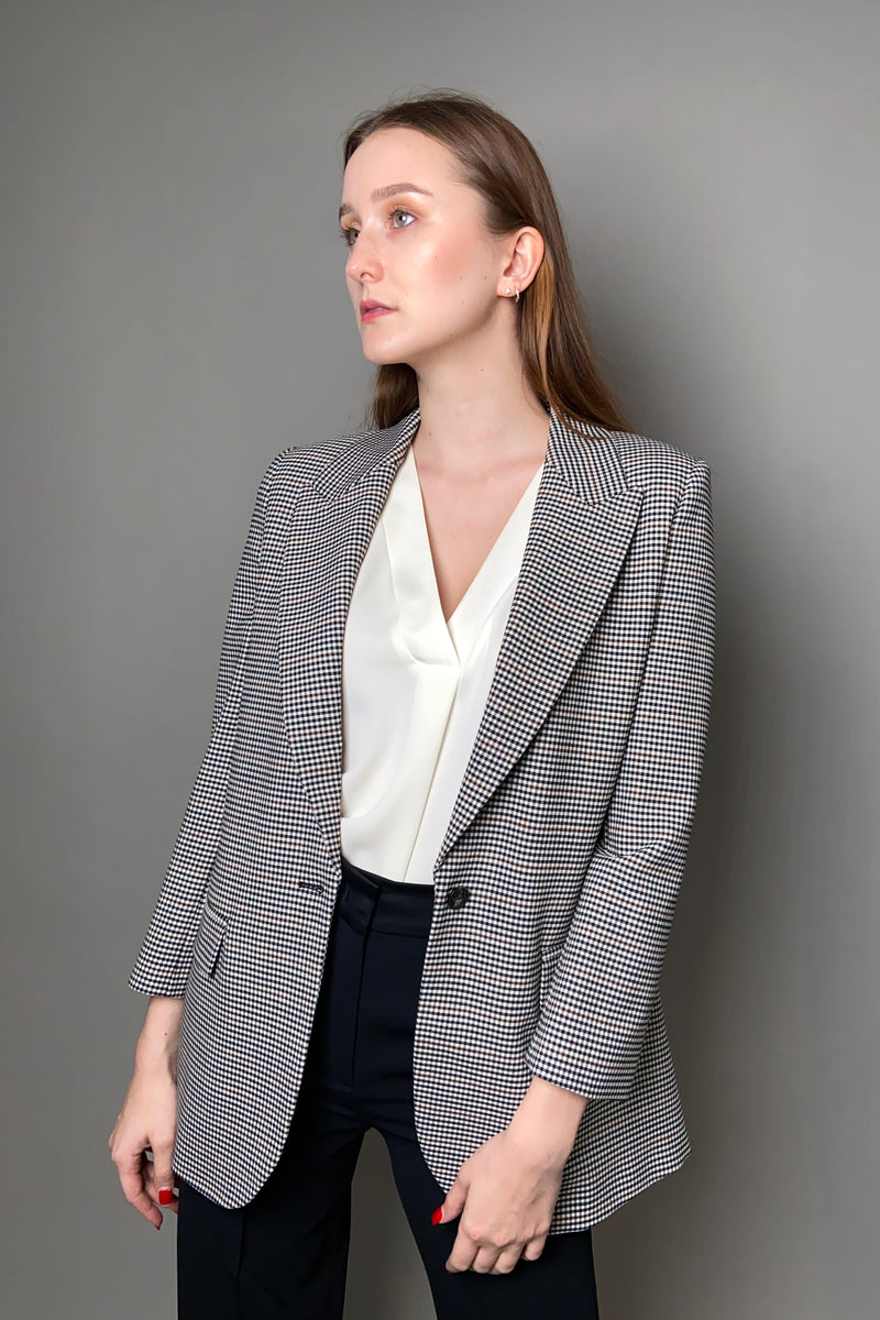 Marella Gingham Patterned Blazer - Ashia Mode