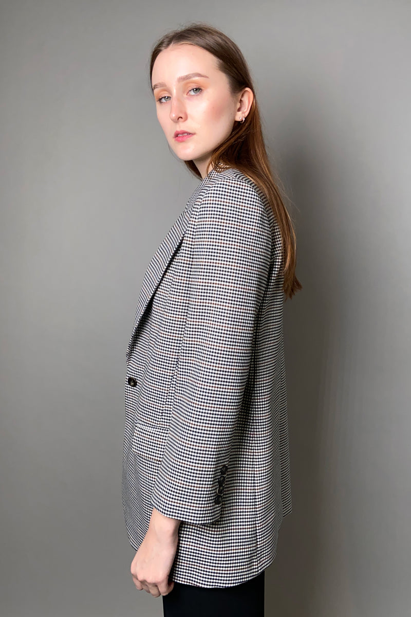 Marella Gingham Patterned Blazer - Ashia Mode