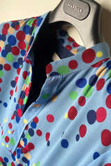 Marella Polka-Dot Chiffon Tier Dress in Multi Colour - Ashia Mode