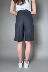 Peserico Linen Bermuda Shorts in Navy - Ashia Mode