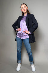 Antonelli Firenze Cesar Silk Charmeuse Blouse in Purple